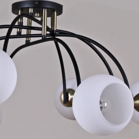 Потолочная люстра на штанге ILLUMICO IL0250-8CSQ-79 BK AB (220V)