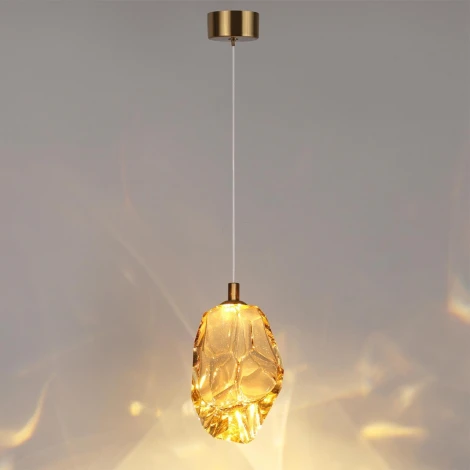 Подвесной светильник Odeon Light Gemme 7111/4LA золотистый/янтарное стекло/металл IP20 LED 4W 300Лм 3000K 200° 220V