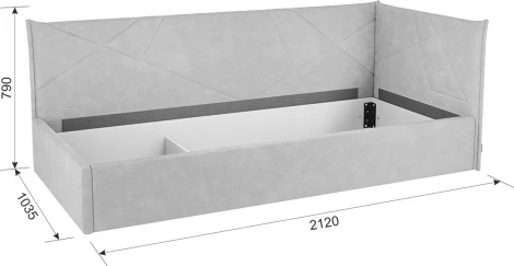 Кровать с подъемным механизмом Бест (Тахта) 90х200 см Mebelson (ДСП,ЛДСП,Велюр/Графит) арт.KM.T-15.2171