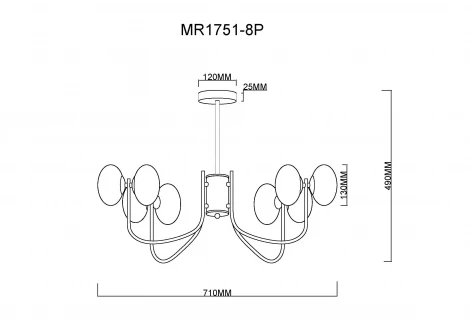 Потолочная люстра на штанге MyFar Scott MR1751-8P (220V)