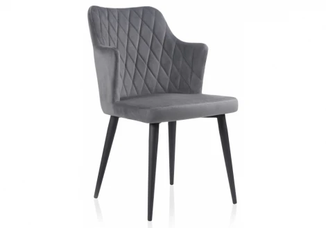Обеденный стул на металлокаркасе Woodville Velen dark gray 15027