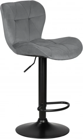 Стул барный DOBRIN BARNY BLACK (серый велюр (MJ9-75)) 5022_BlackBase-LM BLACK, цвет сиденья серый (MJ9-75), основания черный