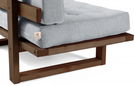 Кушетка Arsko Торн-М орех серая рогожка