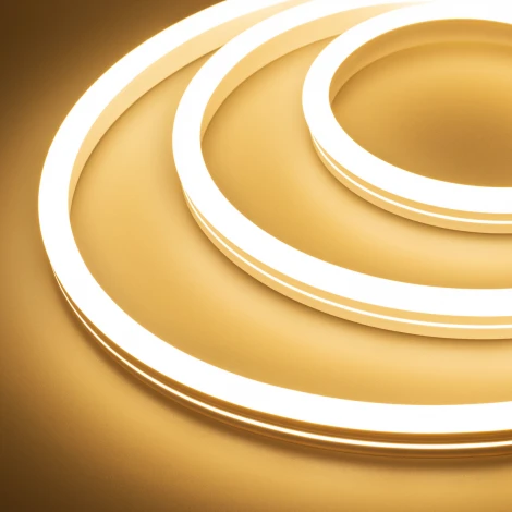 Светодиодная лента герметичная МУНLIGHT-SIDE-A140-12x24mm 24V Warm3000 (9.6 W/m, IP68, 2835, 5m, Wire x1) (Arlight, Силикон) 038602