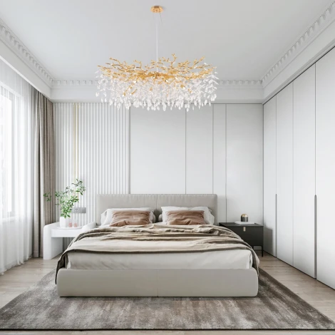 Подвесная люстра хрустальная Arte Milano Milano-1 23110.1200.18.E14.B GD (220V, на тросе)