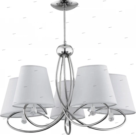 Люстра потолочная Alfa Siena, 5 плафонов, хром, серый, прозрачный хрусталь