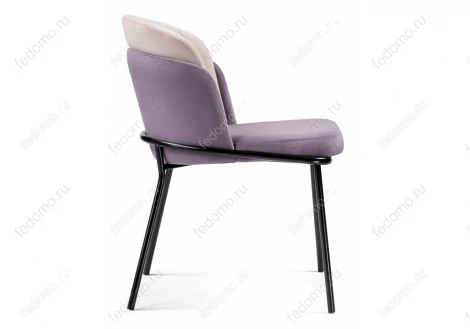 Стул Woodville на металлокаркасе Сиолим сливовый / кремовый / черный глянец 494469