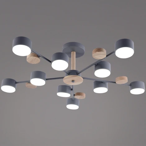 Потолочная люстра на штанге Reluce 03758-0.3-10 GREY+WOOD GX53