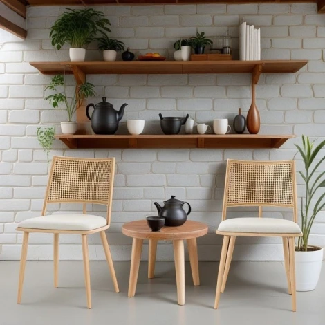 Стул Unity Echo Hesby (Бежевый,Черный/Металл,Ротанг,Велюр) арт.HSBI_DC2245_black