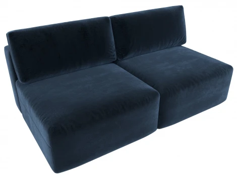 Диван прямой модульный Лига-060 НПБ (ЛДСП,Брус,Фанера/Пластик/Велюр/Синий) Лига Диванов 129457