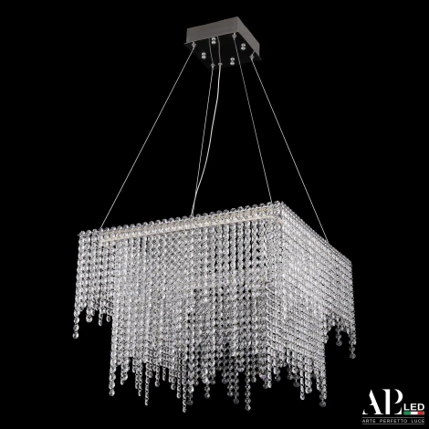 Подвесная люстра светодиодная APL LED Sicilia SH04.52.D.Ni.4000 (220V, хрусталь, на тросе)