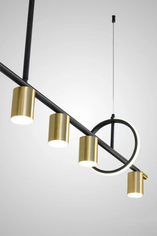 Подвесной светильник светодиодный на штанге AM Group AM438 POLISHED GOLD (220V, на тросе)