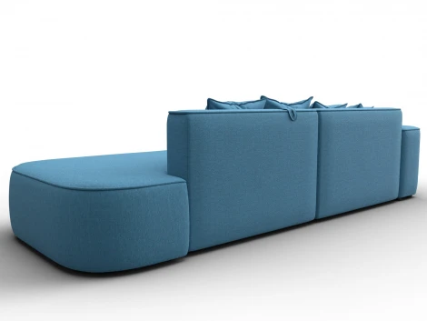 Диван угловой Лига-065 угол левый (ДСП/Пластик/Рогожка/Голубой) Лига Диванов 129800L