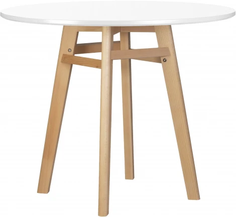Стол обеденный ALBERT'90 (белая столешница, основание светлый бук)