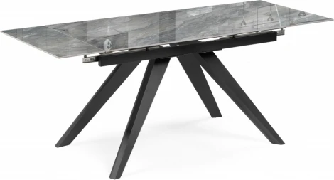 Стеклянный стол Морсби (Морсби 140(200)х80х80 оробико / черный) Woodville арт.588046