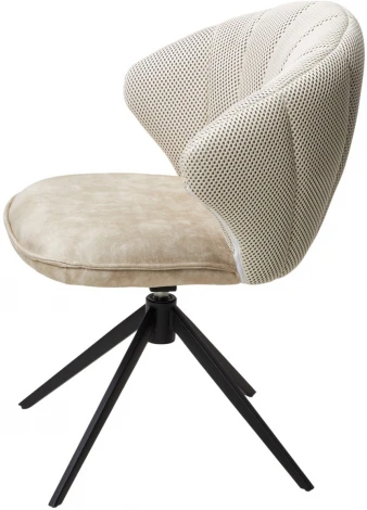 Стул ASTRA 360 град. поворот Белый Sonic 23 ткань / 7525-01 велюр / черный каркас, ®DISAUR (арт.621M05767)