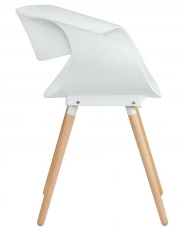 Стул обеденный ALIEN (ножки светлый бук, цвет белый (W-02))