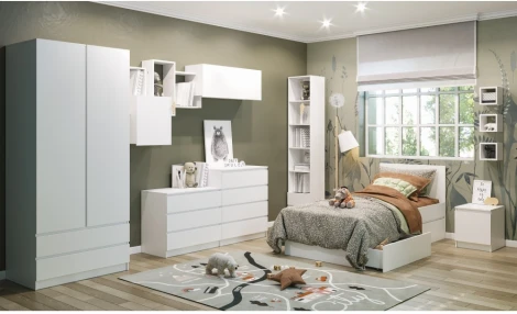 Шкаф Woodville двухдверный Мадера белый 497484