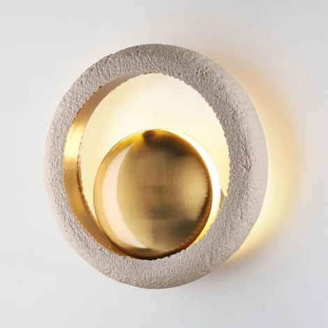 Настенный светильник на штанге Odeon Light Saturn 5443/1W сатинированн.латунь/беж./металл/полирезин 1*G9 LED*6W (220V)