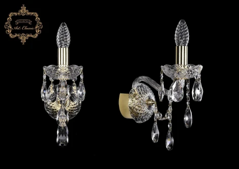 Бра Art Classic 10.25 10.25.1.141.Gd.Sp (220V, хрусталь, подвески, подсвечник, свеча)