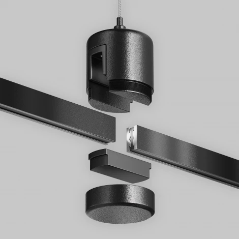 Подвес тросовый Hang с прямым коннектором питания Flarity черный Maytoni Accessories for tracks Flarity TRA157SW-IPC1-B (24V)
