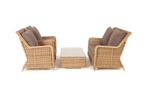 Лаунж-зона из искусственного ротанга, цвет соломенный 4SIS Гляссе Сингл GS2C2T-4-SET