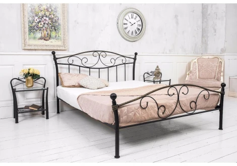 Кровать Woodville Gold 160x200 черная с золотом 1438