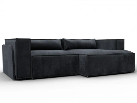 Диван угловой Лига-061 угол правый (ДСП,Брус,Фанера,Велюр/Темно-серый) Лига Диванов 131153