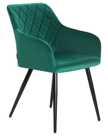 Стул обеденный ROBERT (черные матовые ножки, велюр V108-64 Зелёный)