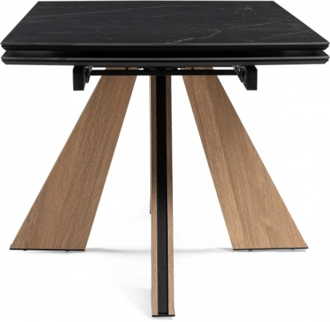 Керамический стол Шаннон 180 (Шаннон 180(240)х90х79 черный мрамор / дуб монтана) Woodville арт.588054