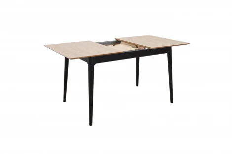 Стол разжвижной 140(180)*80*74 Дуб светлый/Черн. Аврора 102223