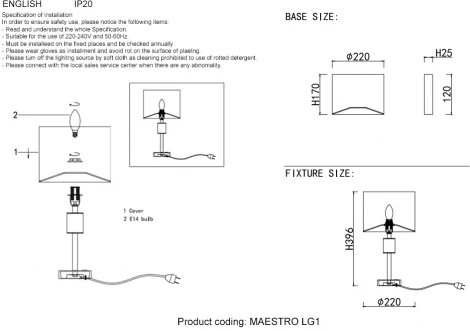 Интерьерная настольная лампа Crystal Lux Maestro LG1 GOLD (220V, выключатель, круглые)