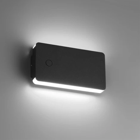Настенный уличный светильник с переключ. цв. температуры Novotech Strait 359590 черный IP54 LED 10W 220V 3000К\4000К\6000К