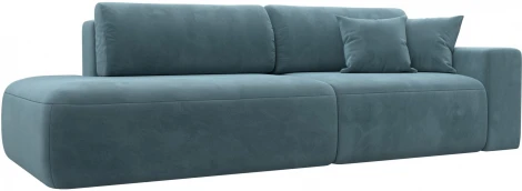 Диван прямой Лига-036 НПБ Модерн подлокотник справа (Бирюзовый/Велюр) Лига Диванов арт.121340