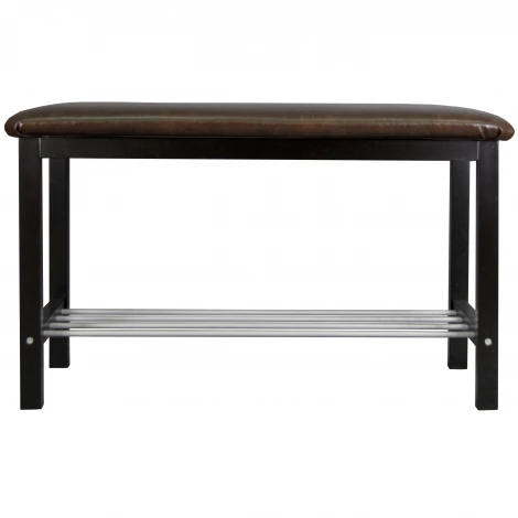 Банкетка Фабио венге/экокожа коричневый Mebelik 000526