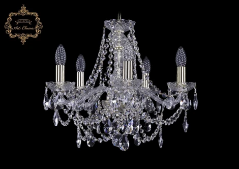 Подвесная люстра Art Classic 11.25 11.25.5.165.Gd.Sp (220V, хрусталь, на цепи, подсвечник, свеча)