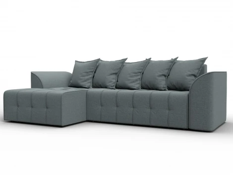 Диван угловой Лига-113 угол левый (ДСП,Рогожка/Серый) Лига Диванов 136704L