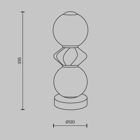 Настольная лампа Maytoni Brosche MOD362TL-L10GR3K (LED, 220V, выключатель, шар)