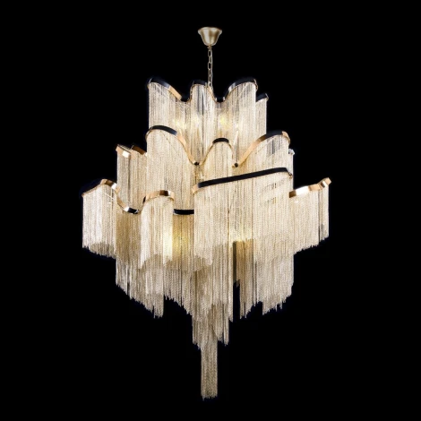 Подвесная люстра каскадная большая Loft It Stream 10208/1000 Gold (220V, на цепи)