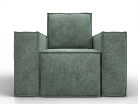 Кресло Лига-081 НПБ (ДСП,Велюр/Зеленый) Лига Диванов 134979