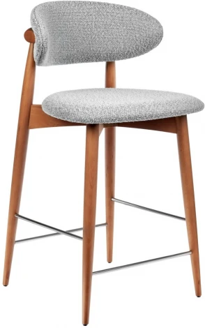 Стул Bradex Home полубарный Lucas светло-серый букле с ножками цвета орех (RF 0550)