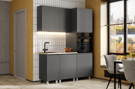 Модульная Кухня Денвер Арника 1,6 м, Графит