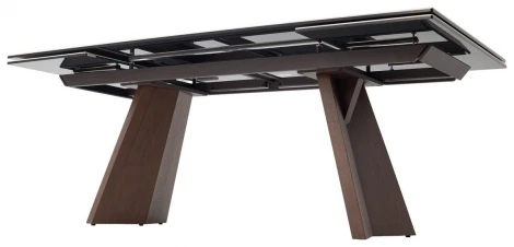 Стол БРИАН (BRIAN) 200 ЦВЕТ ПАНДОРА (MATTE PANDORA) керамика на стекле/ ОРЕХ, ®DISAUR M-City 64670