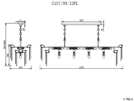 Подвесная люстра большая Glowice 2157/09/12PL Stilfort (220V, на цепи)
