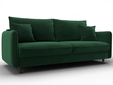 Диван прямой Лига-064 НПБ (ДСП/Дерево/Велюр/Зеленый) Лига Диванов 134777