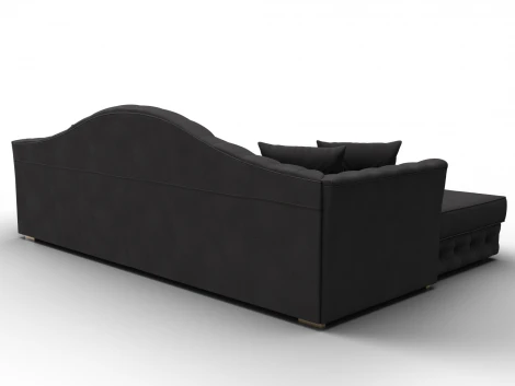 Диван угловой Артис левый угол (Брус,Рейка,Замша/Коричневый) Лига Диванов 128040L