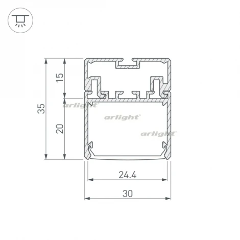 Профиль KLUS-LINE-3035-2000 ANOD (Металл) 023861 Arlight