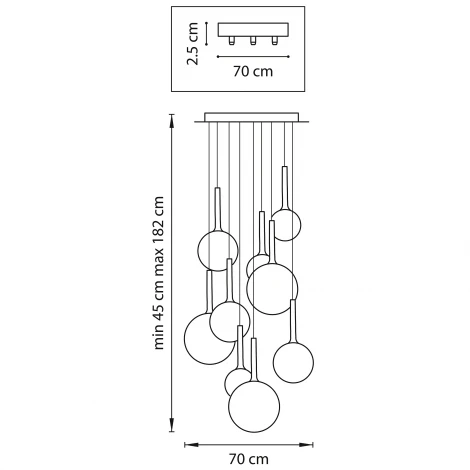 Подвесной светильник ярусный Lightstar Globo 813093 (220V, на проводе, шарики)