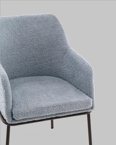 Стул с подлокотниками Кози new ткань букле синий Stool Group арт.УТ000040877