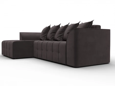 Диван угловой Лига-113 угол левый (ДСП,Велюр/Коричневый) Лига Диванов 136725L